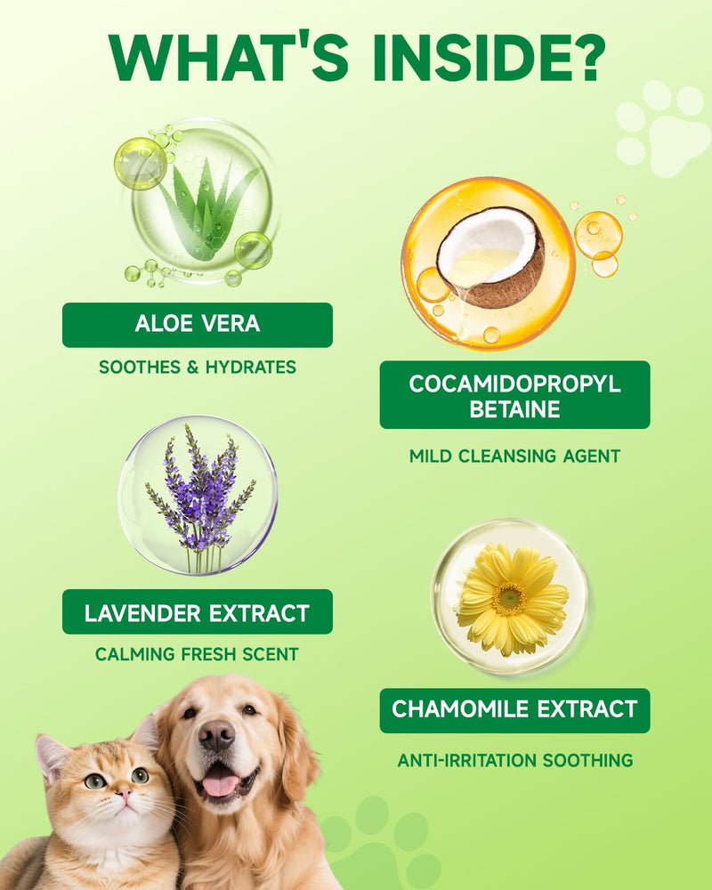 Eagou Diary Dog Ear Cleaner Solution - Cat Dog Ear Infection Treatment, Removes Debris, Wax, Odor, Itch Relief - Pet Ear Wash, Flush and Care with Aloe, Lavender, Chamomile, Ear Drops for Dogs Cats
