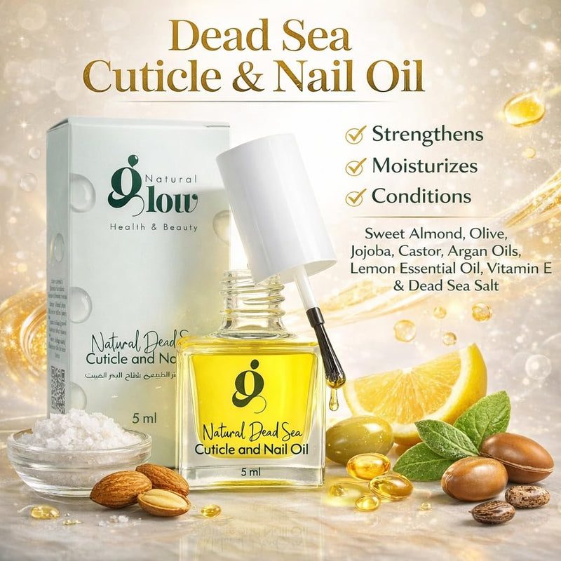 Dead Sea Cuticle & Nail Oil 5ML | Strengthens & Moisturizes Dry & Cracked Cuticles | With Almond, Olive, Argan, Jojoba & Castor Oils, Vitamin E | Nail Repair & Conditioning Oil