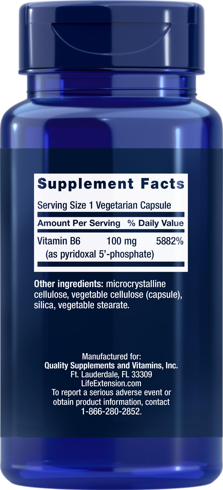 Life Extension Pyridoxal 5-Phosphate Caps 100 mg P5P, 90 Veg Capsules | 90-Day Supply. Metabolically active form of vitamin B6. Non-GMO, Gluten Free, Vegetarian. 90 Count (Pack of 1)