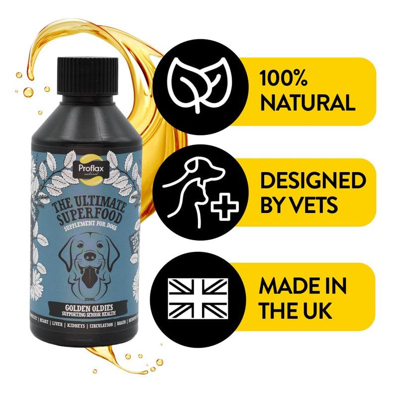 Proflax Golden Oldies Senior Support for Dogs – Mobility, Brain Function & Vitality for Ageing Dogs - 250ml