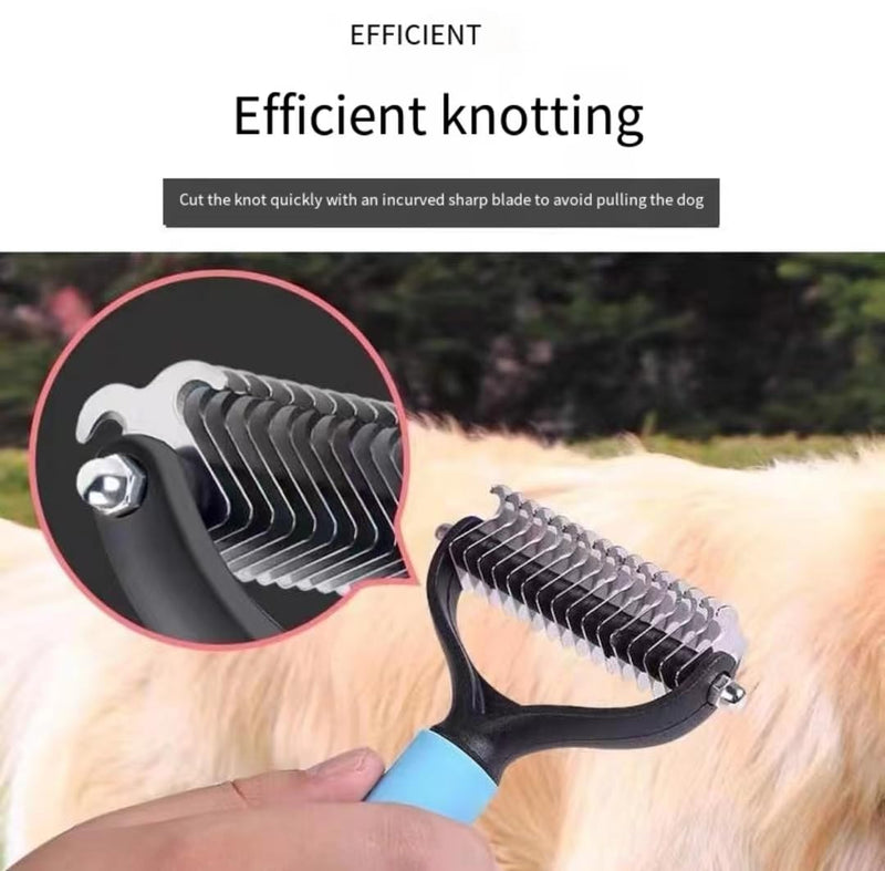 A professional grooming rake for pets such as cats and dogs, which easily removes mats and tangles, and effectively removes loose hair. Suitable for short hair, long hair cats and dogs (1 piece)