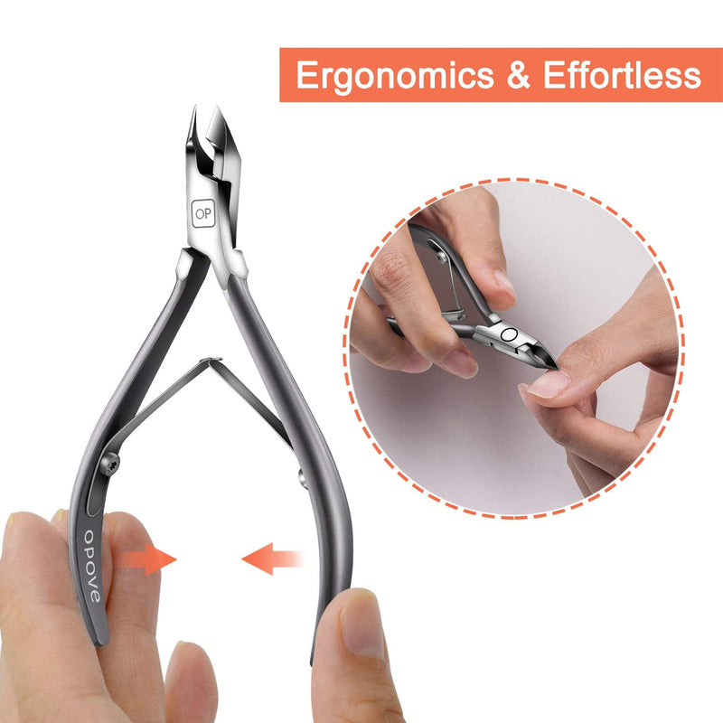 Cuticle Nippers Salon Grade for Manicurist Extremely Sharp Effortless Cuticle Trimmer Precise Clippers Pedicure Manicure Nail Care Tool, opove X7 mini, Space Gray - BeesActive Australia