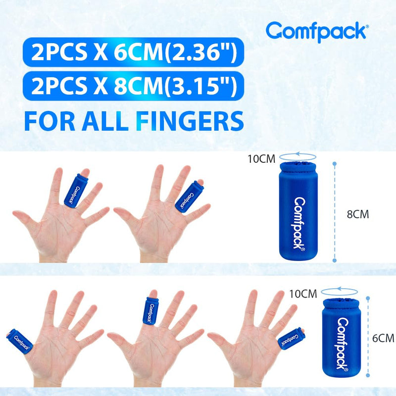 4PCS Finger Sleeves Gel Ice Pack, Finger and Toe Thumb Cold Gel Ice Packs, Reusable Hot Cold Compression Finger Brace Ice Packs for Injuries, Arthritis, Trigger Finger, Gout, Sprain Blue - BeesActive Australia