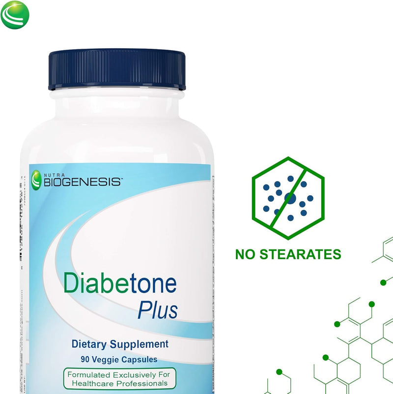 Nutra Biogenesis Diabetone, Metabolic Support Supplement, 90 Capsules | Contains Cinnamon, Gymnema, Inositol & Bitter Melon, Herbal Balance Complex for Women & Men