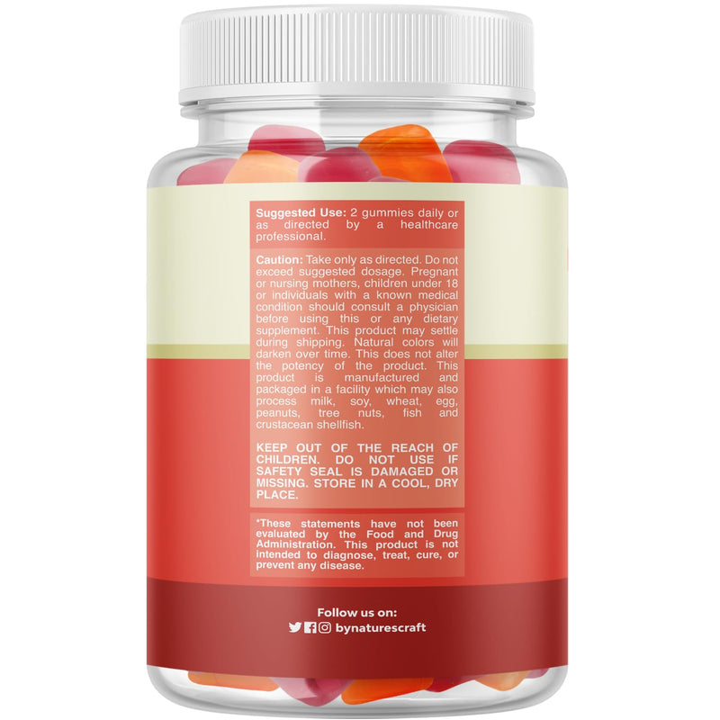 Natures Craft Vitamin D3 Gummies for Daily Wellness - Delicious Vitamin D Gummies for Adults with D3 2000IU per Serving Bone Muscle & Immune Support - Non-GMO Gelatin & Gluten Free - 120 Count 120 Count (Pack of 1)