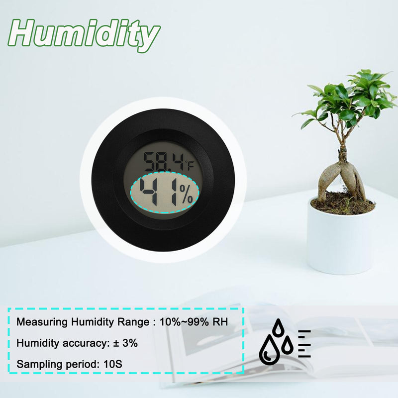 Mini Hygrometer Digital Thermometer Humidity Meter 6 Pack Hygrometer Thermometers Indoor/Outdoor Humidity Monitor Reptile Thermometer for Greenhouse Garden Cellar Fahrenheit(℉)/ Celsius(℃)