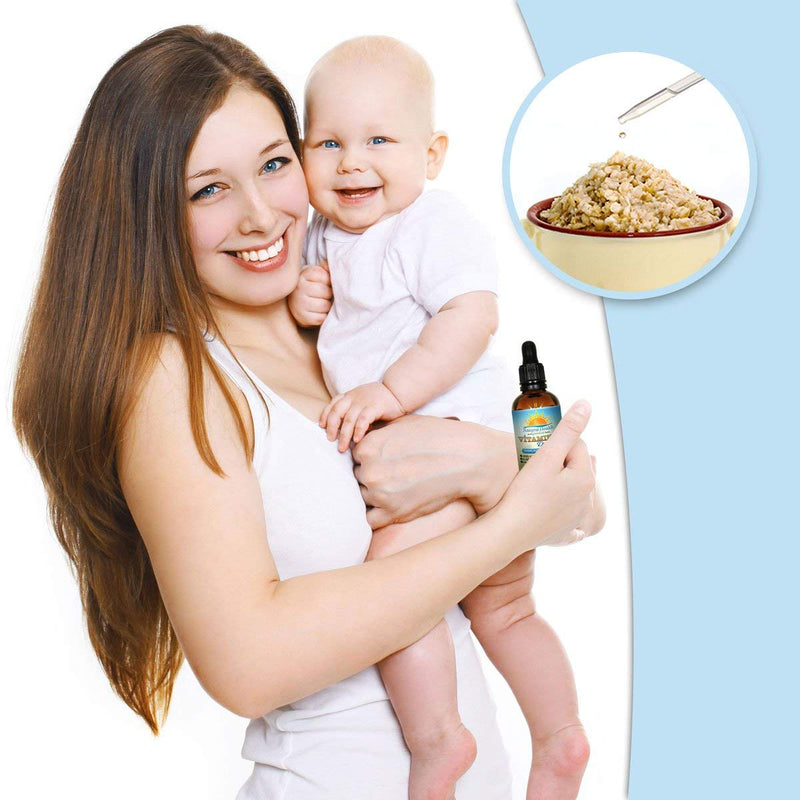 Kids Vitamin D Drops - 2 oz Liquid D3 | Pure Vit D3 Supplement - Supports Immune System & Bone Health - For Toddlers, Children, & Adults - Easy-Dose Dropper
