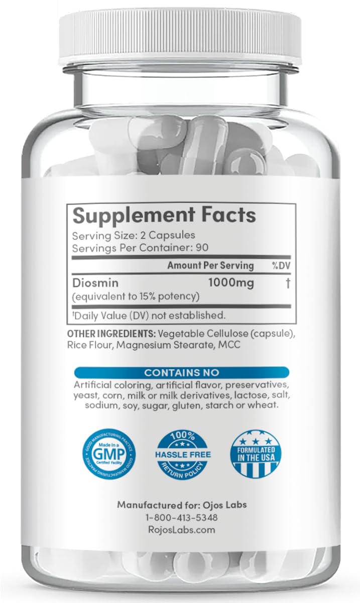 Diosmin 1000mg Per Serving (180 Vegetarian Capsules)