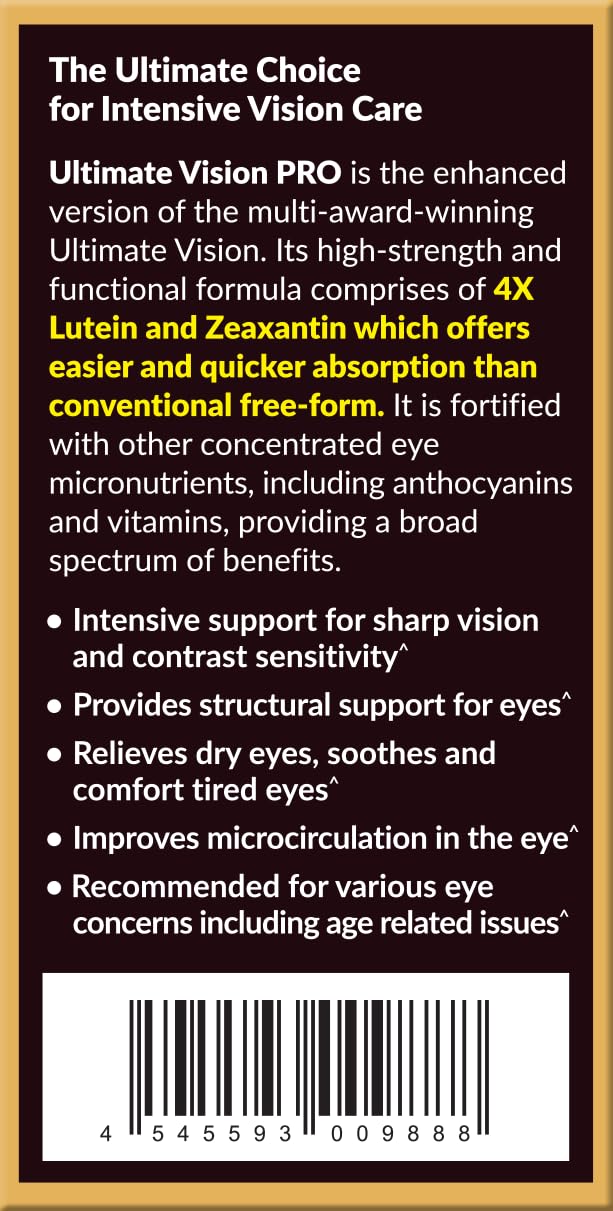 AFC Japan Ultimate Vision PRO Lutein Zeaxanthin Macular Health - 45 softgel | 45 days' supply, free-form lutein, zeaxanthin, bilberry extract, eye nutrients for blurry or dry eyes, macular health support 1