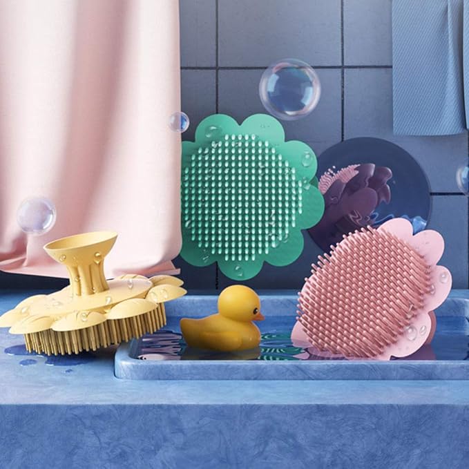 Tomaibaby Hair Scalp Brush Baby Head Massage Shampoo Massage Brush Scrubber Brush Newborn Newborn Shower with Handle Random Color - BeesActive Australia