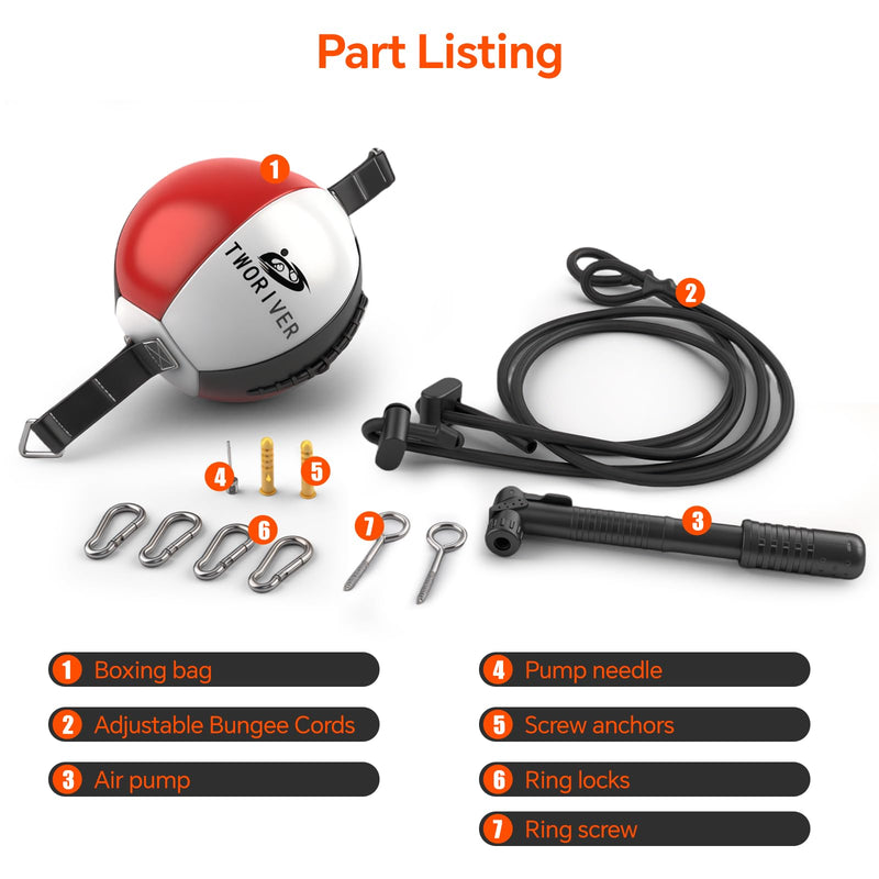 Double End Bag Boxing, Adjustable Cords Punching Bag Boxing Ball Speed Reflex Bags, Home Gym Punching Training Equipment Set for Reaction Agility Hand Eye Coordination, Good for Adults & Kids