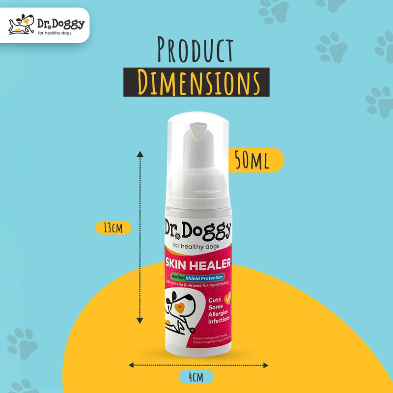 Dr Doggy Skin Healer 50ml – Dog Anti-Itch Spray & Moisturiser – Allergy & Dry Skin Relief, Hot Spot Treatment, Antiseptic & Odour-Free Care