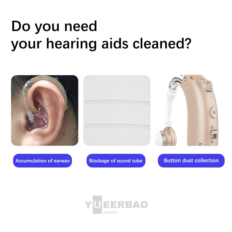 10-Piece Hearing Aid Cleaning Kit-Clear Clogged Tubes, Removes Earwax
