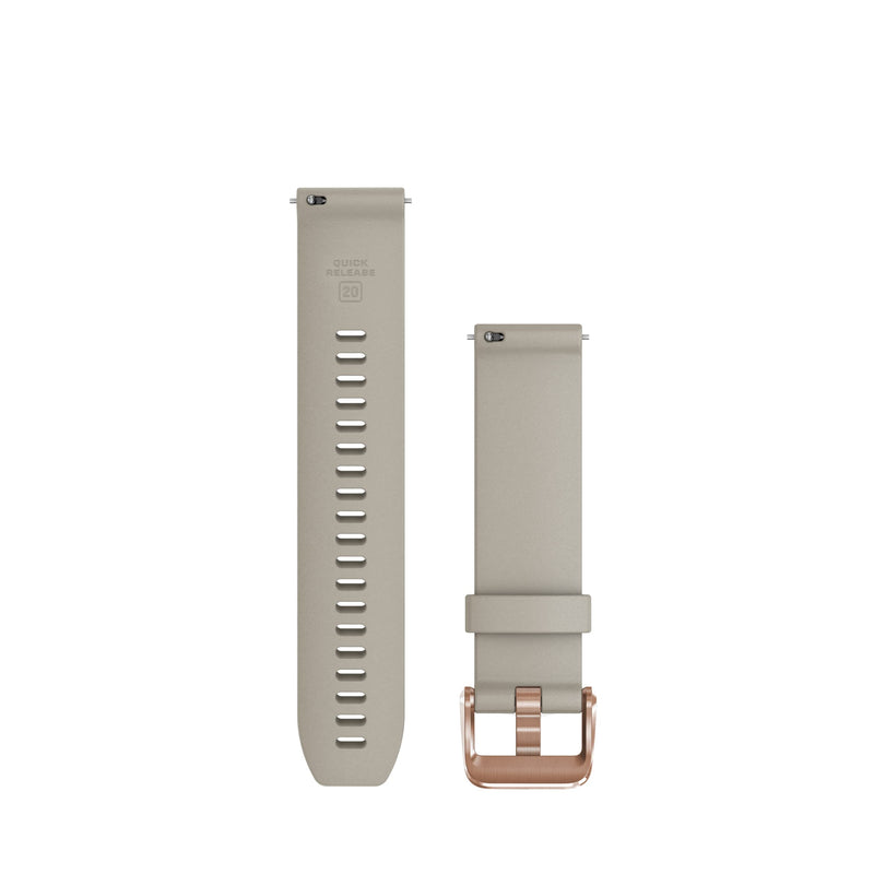 Garmin Quick Release Bands 20mm Light Sand Silicone with Rose Gold Hardware - BeesActive Australia