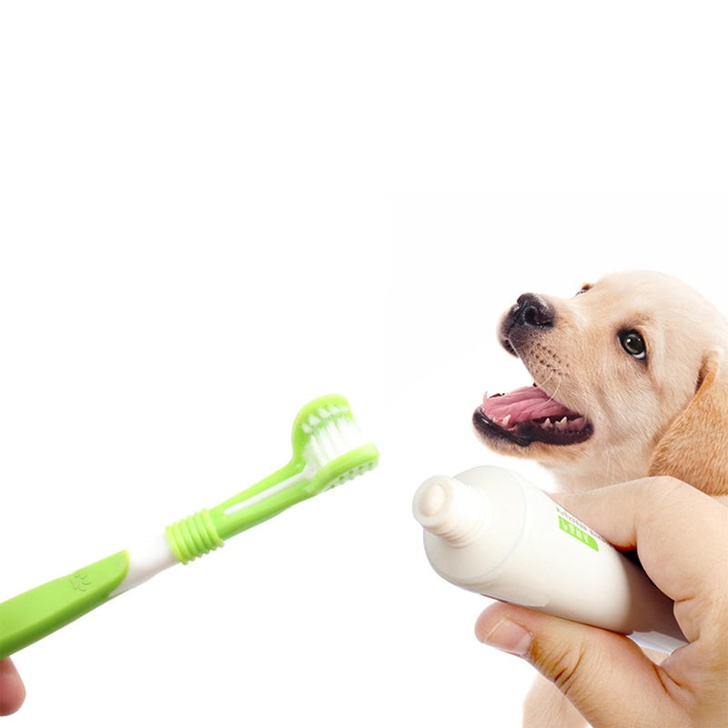 Pack of 2 Long Handle Dog Toothbrush, 360 Degree Cat Toothbrush Soft Pet Cat Dental Care Dog Oral Hygiene Deep Clean Pet Teeth Cleaning Set, Triple Head Toothbrush, Oral Care - BeesActive Australia