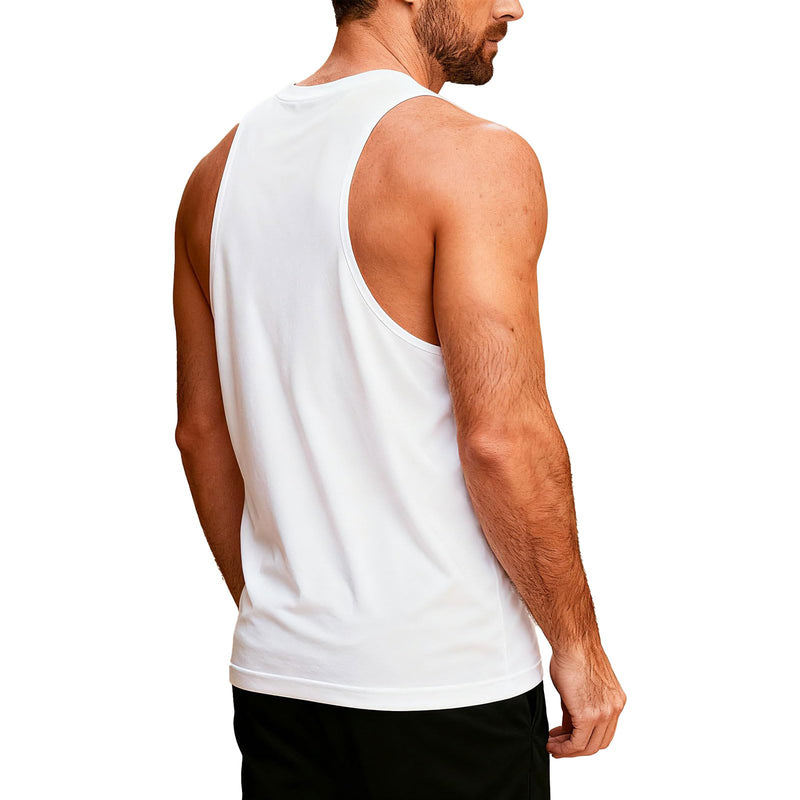 Men's Gym Workout Tank Tops Y-Back Muecle Tee Stringer Fitness Bodybuilding Sleeveless T-Shirts Large Bk+wt
