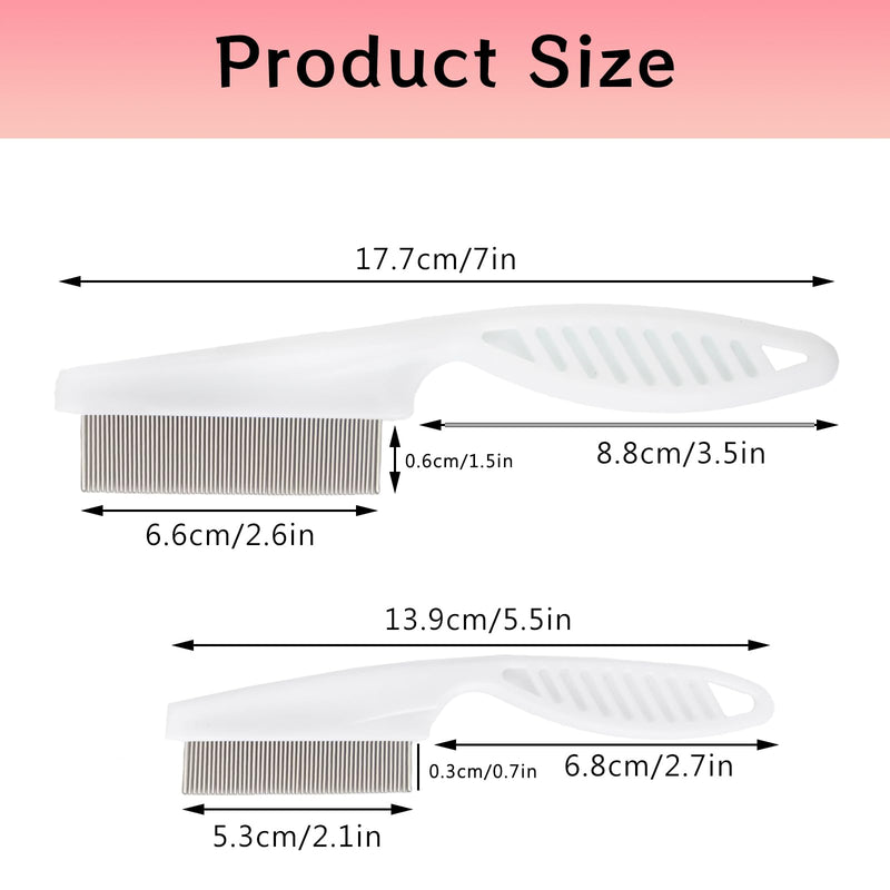 BLMHTWO Pack of 2 flea combs for cats, flea comb for dogs, white, professional tick comb for dogs, fine-toothed pet care comb for removing fleas, hair, tear marks, stains, white - BeesActive Australia