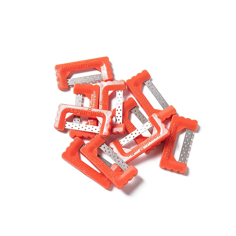 Orthodontic Interproximal Reduction Strips 10PCS Dental IPR/IR Striping System Teeth Polishing Strip Single-Hand Use Tooth Enamel Repair Kit (Red Color) Red Color