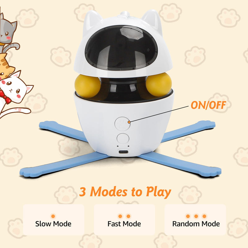 Nobleza 3-in-1 Cat Laser Toy with Feather Trackball, Rechargeable Pet Interactive Pointer Red Light Game, 3 Modes Random Trajectory Motion Activated Boredom Buster for Cat Self Play Home Indoor - BeesActive Australia