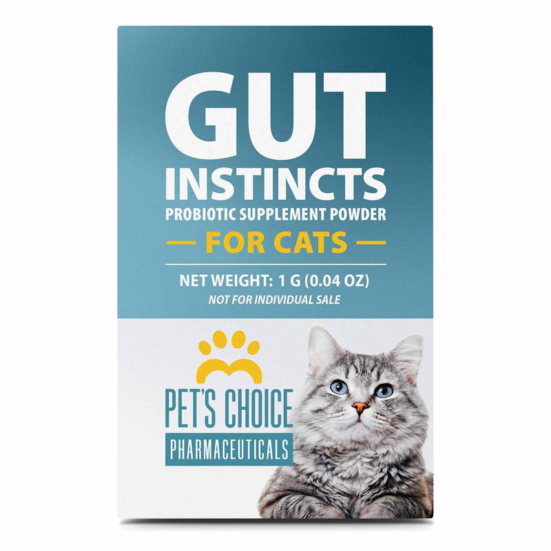 Pet's Choice Gut Instincts Probiotic Supplement Powder Packets for Cats, 30 ct, Veterinary Formulated Cat Probiotics with Vitamins for Gut Health, Digestive Balance, Diarrhea Support, Chicken Flavor 30 count