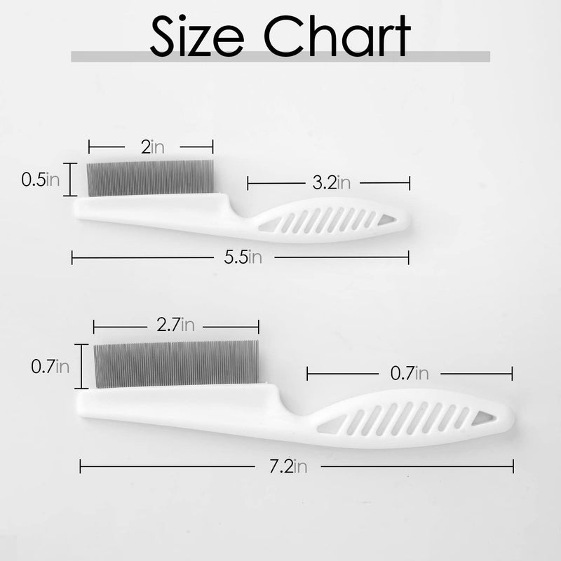 ThinkPet Flea Comb for Cats and Dogs Tear Stain Fine Tooth Pet Eye Comb Brush Metal Tick Grooming Hair Comb for Puppy Dogs Small White White-S - BeesActive Australia