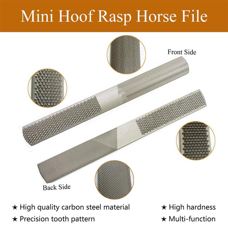 8 inch Horse Farrier Hoof Tool Kits, 5 Piece Professional Farrier Trimming Tools, Mini Hoof Rasp File Hoof Nipper Cutter Metal Hoof Shears and Horse Hoof Pick Brush - BeesActive Australia