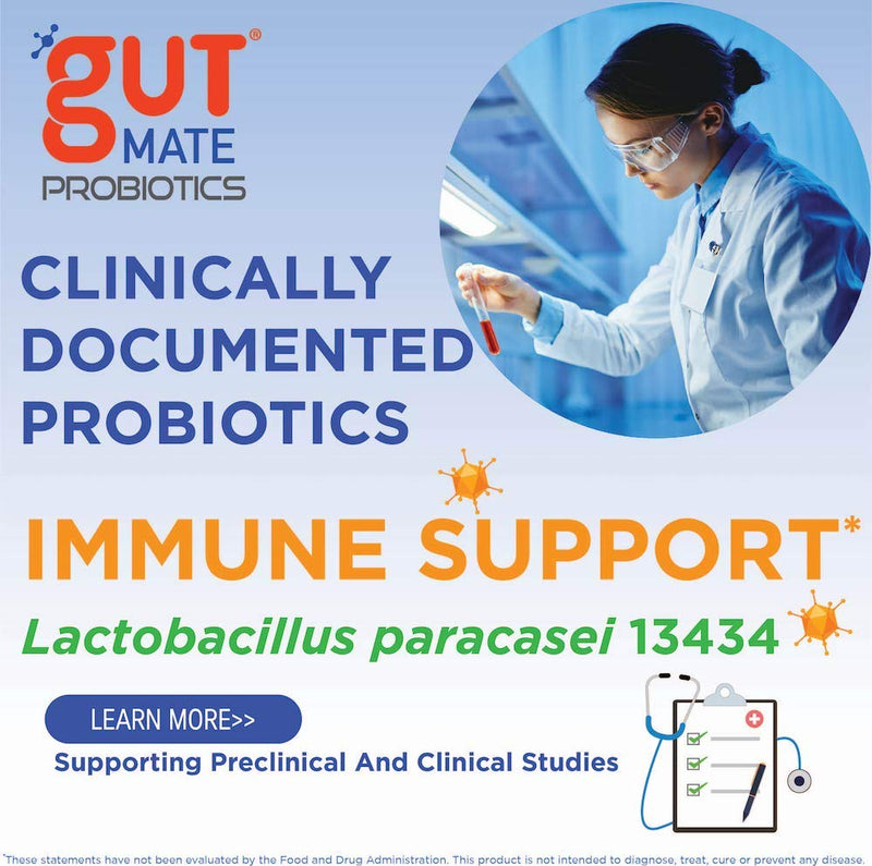 Gut Mate® Probiotics - Clinically documented Strains - 15x More Effective Than Standard Capsules- Patented BIO-Tract® Micro Pearls - Vegan, Vegetarian, Dairy-Free - Room Temp Stable