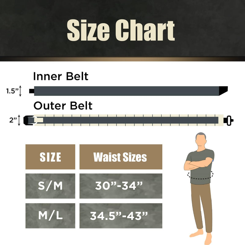 TACTICAL BATTLE BELT | Navy SEAL Designed, Tested & Guaranteed| Tactical & MOLLE Gear Black L (34.5-43")