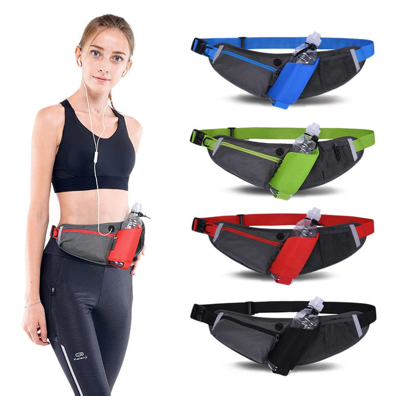 CLAPE Waist Bag Fanny Pack with Water Bottle Holder Unisex Walking Running Hiking Climbing Waistband Travel Money Belt Sport Waist Pack Fit All Kinds of Phones,Blue OT07-Blue