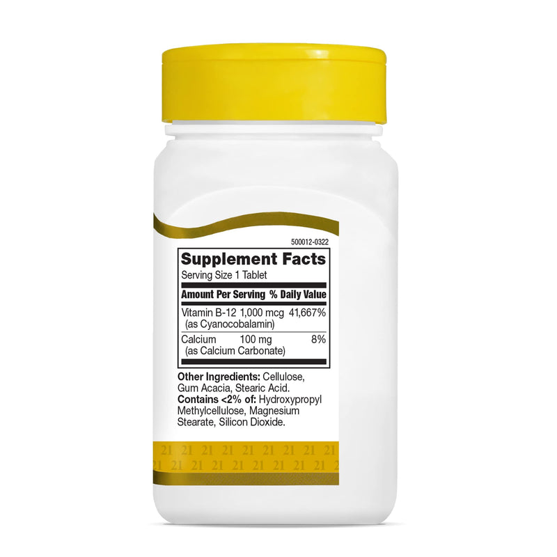 21st Century B 12 1000 mcg Prolonged Release Tablets, 110 Count (Pack of 2) 110 Count (Pack of 2)