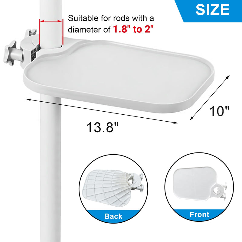 Pole Post Mount Shelf Tray Table for Dental Chair Clinic, Lab, Cosmetic Procedure Tool Organizer Replacement Holder, Adjustable