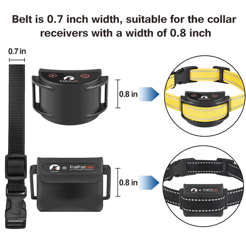 Paipaitek Collar Replacement Strap Compatible with Patpet, Garmin, Dogtra, Petrainer, Dog Care, Sportdog Field Trainer, Trainpro Dog Training Collar Receiver Reflective black and reflective yellow - BeesActive Australia