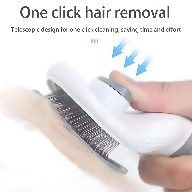 cat brush with release button, indoor cat hair brush that falls off, suitable for long or short haired cats, cat beauty brush for kittens, cat comb, rabbit massage to remove loose fur Grey - BeesActive Australia