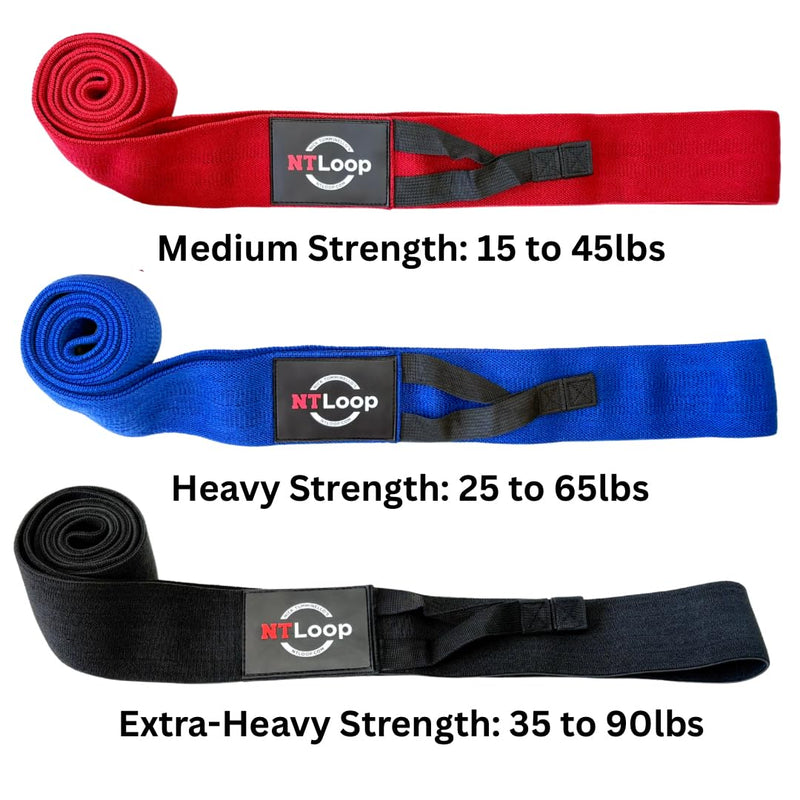 Long Fabric Resistance Band with Door Anchor - Full Body Resistance Band for Working Out and Physical Therapy - Medium Strength Exercise Band - BeesActive Australia