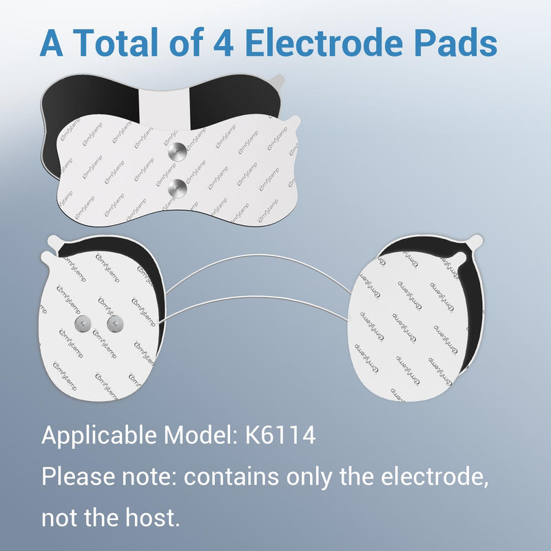 Comfytemp Official TENS Unit Replacement Pads for K6114/K6122, 4 Pack FSA HSA Eligible Wireless TENS Pads, Reusable Self Adhesive Electrodes with Premium Quality, Non-Irritating Design - BeesActive Australia