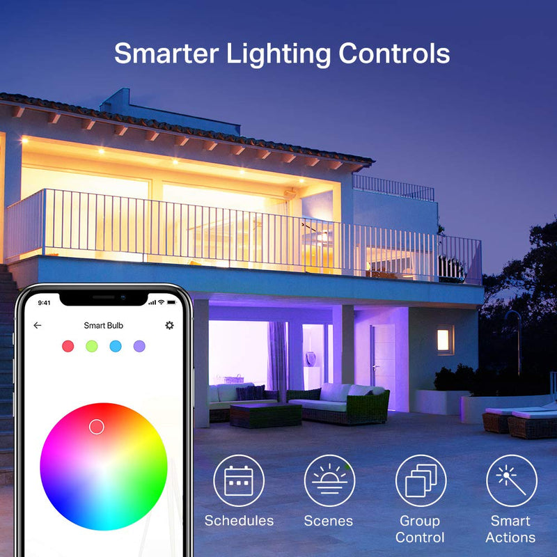 Kasa Smart Light Bulbs, Full Color Changing Dimmable Smart WiFi Bulbs Compatible with Alexa and Google Home, A19, 9W 800 Lumens,2.4Ghz only, No Hub Required, 4 Count (Pack of 1), Multicolor (KL125P4) 800 Lumens, 4-Pack - BeesActive Australia