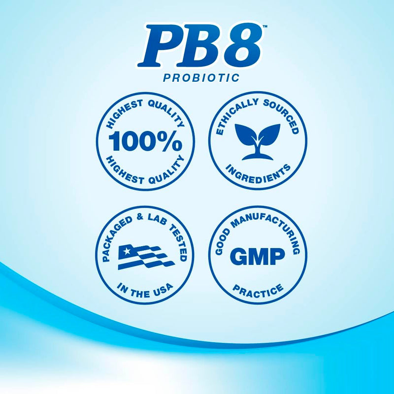 PB8 Probiotic | 15 Billion CFU | 60 Capsules | 10+ Probiotic Strains | for Women and Men | Gluten, Soy, and Milk Free Supplement Natural 60 Count (Pack of 1)