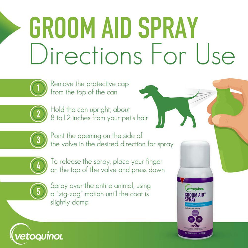Vetoquinol Groom-Aid Detangler & Deodorizer Spray for Dogs & Cats, 7oz - BeesActive Australia
