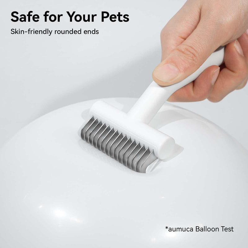 aumuca Cat Brush for Long Haired Cats, Dog Brush for Shedding Grooming Small Medium Dogs, Deshedding Dog Brush Dematting Comb for dogs Remove Loose and Matted Fur, Pet Grooming Undercoat Rake, White - BeesActive Australia
