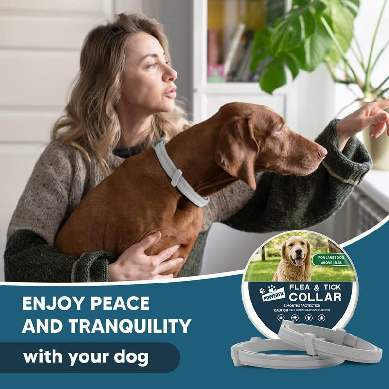 NJKPUYT Flea Collar for Dogs, Tick and Flea Collar for Dogs, Dog Tick Collar, Dog Flea Collars, Flea Collar for Large Dogs, Plant-Based Protection,Easy to Use,Lasts Up to 8 Months – 2 Pack 6 ounce ( pack of 2 )