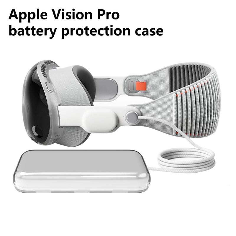 is suitable for Apple Vision Pro battery protective case, anti-drop, anti-scratch, for Apple VR Vision Pro TPU material soft case, suitable for Apple Visual Pro battery accessories Clear - BeesActive Australia