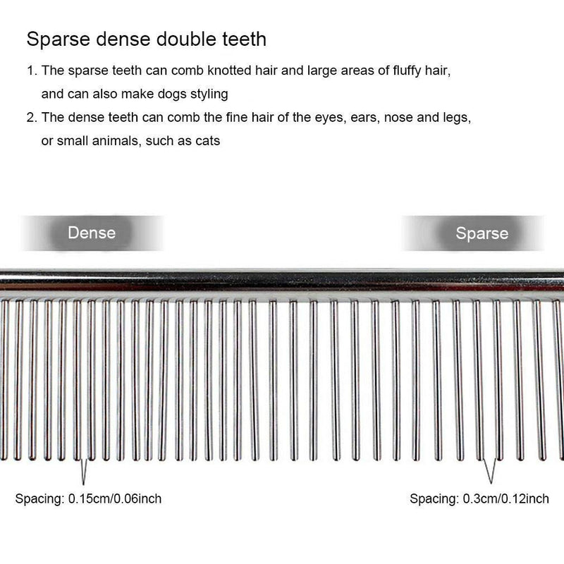 Pet Steel Comb with Rounded Ends Stainless Steel Teeth,metal Cat Dog Comb for Removing Tangles and Knots,Poodle Grooming Deshedding Tool, 7 1/2-inch L… - BeesActive Australia