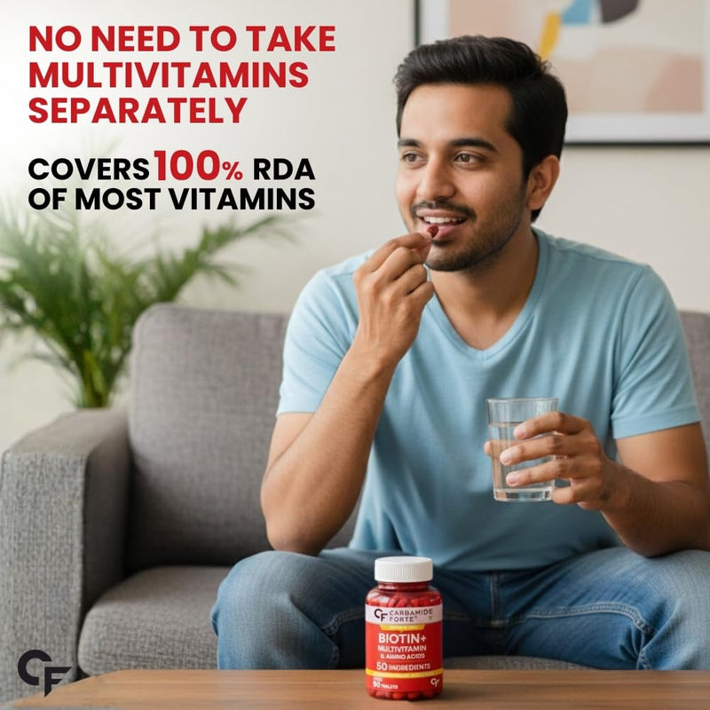 Biotin Supplement with 50 Multivitamins for All | 90 Tablets by Novus Life Sciences Pvt. Ltd