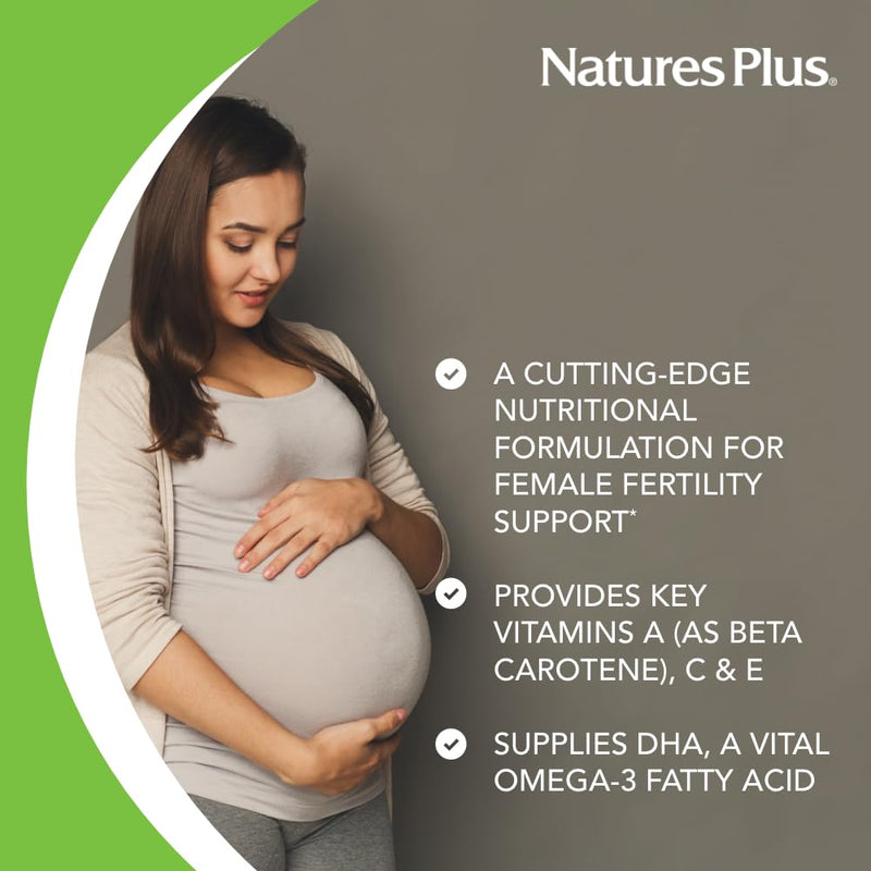 NaturesPlus ProCreation Female Fertility Support - 60 Capsules - Multivitamin & Mineral Supplement with Antioxidants - Promotes Reproductive Wellness - Gluten Free - 30 Servings
