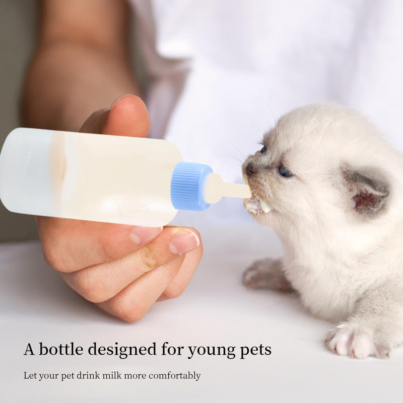 Dokeno 2 pcs 50 ml silicone small milk bottle pet set for pets, rearing bottle with cleaning brush and pacifier, bottle set pets for newborns, kittens, puppies, rabbits, squirrels - BeesActive Australia