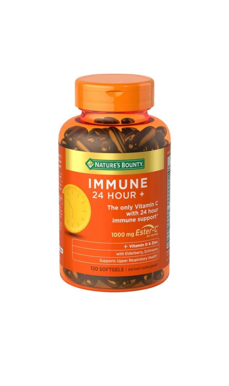 Nature S Bounty 24 Hour Daily Immune Support Vitamin C with Zinc and Vitamin D, 120 Softgels - BeesActive Australia