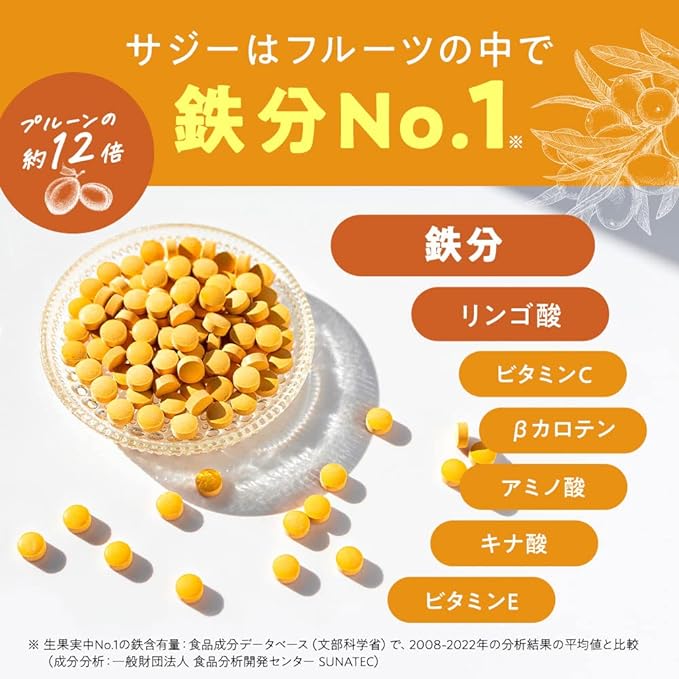 Saji Supplement [Iron, Minerals, Amino Acids, Vitamins] Concentrated Saji [100% Saji Supplement] For those who love Saji Juice [KURASHI natural] (250mg x 120 tablets (30g)) - BeesActive Australia