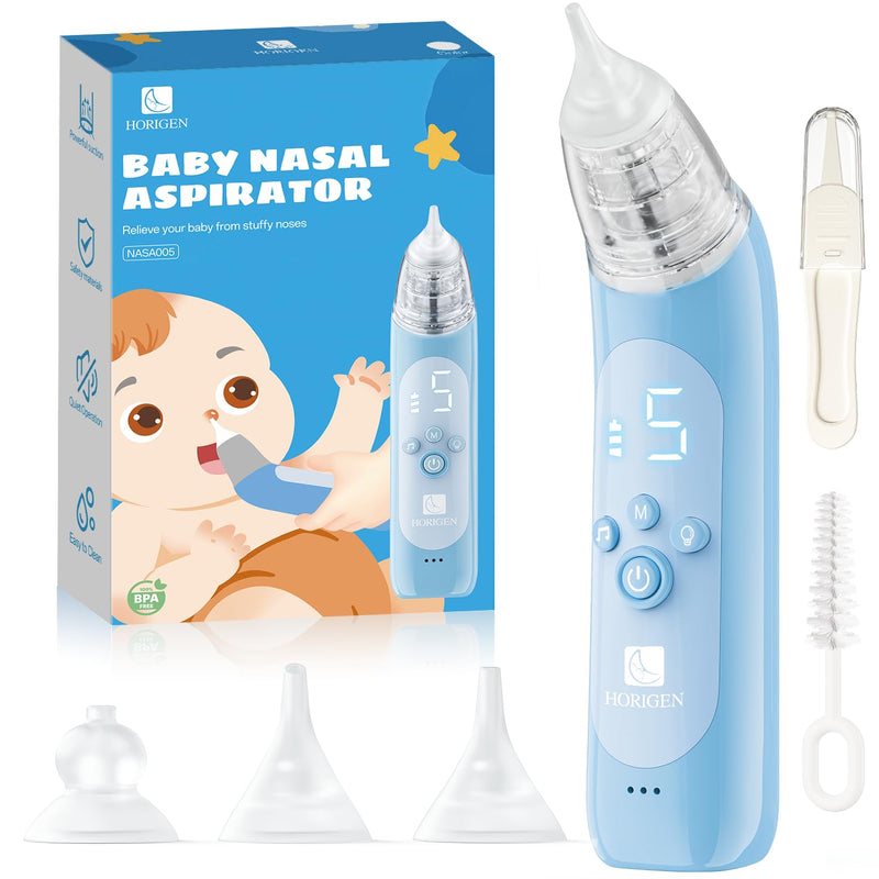 Nasal Aspirator for Baby, Electric Baby Nose Suction with 5 Adjustable Levels Suction, USB-C Rechargeable Mucus Cleaner with Lights and Music, Baby Nasal Aspirator for Toddler with 3 Silicone Tip - BeesActive Australia
