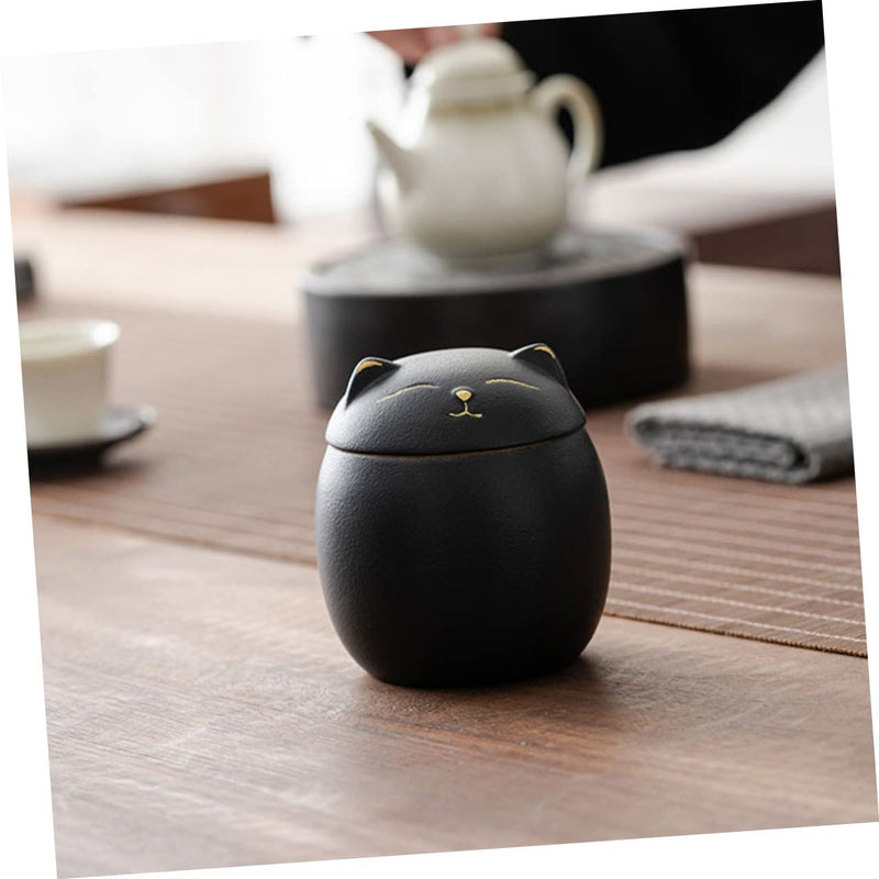 COLLBATH Ceramic cat urn Durable animal urn for pets Loving cat urn with delicate seal Compact urn for cat ashes Cute cat accessory - BeesActive Australia