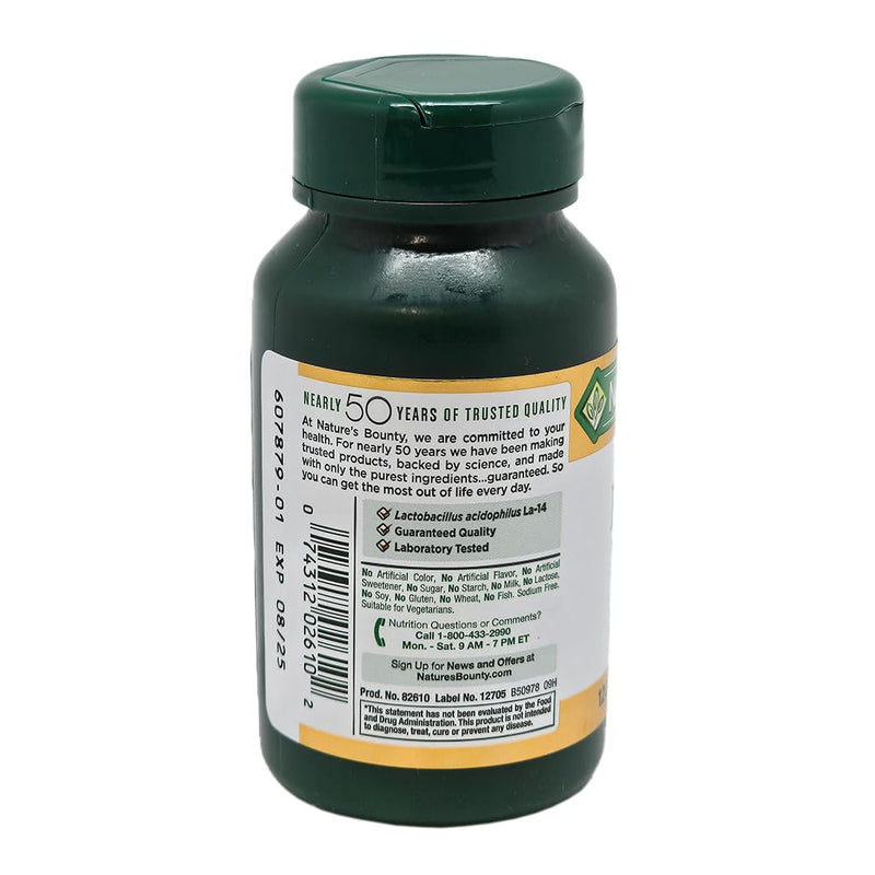 Nature's Bounty Probiotic Acidophilus Tablets, 120 tablets Acidophilus Probiotic 120 Count (Pack of 1)